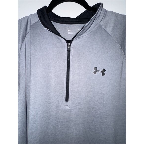 Under Armour Men's XL Loose 1/4 Zip Long Sleeve HeatGear Loose Fit Grey Shirt - Picture 3 of 11